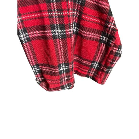 Laura Ashley Pajama Set Size L Red Tartan Plaid Holiday Flannel Cozy - Picture 8 of 10